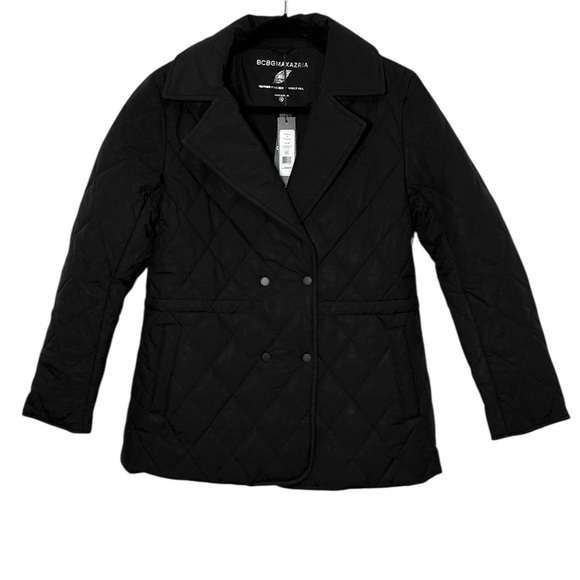BCBGMaxAzria Jackets & Blazers - BCBGMaxAzria Women's Coat Black Quilted Double-Breasted Puffer